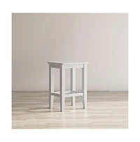 Jofran Eastern Tides Coastal Wire-Brushed Acacia Backless Counter Barstool (Set of 2)
