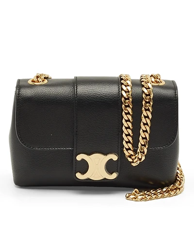 Pre-Owned Celine women's Mini Victoire Grained Leather Shoulder Bag