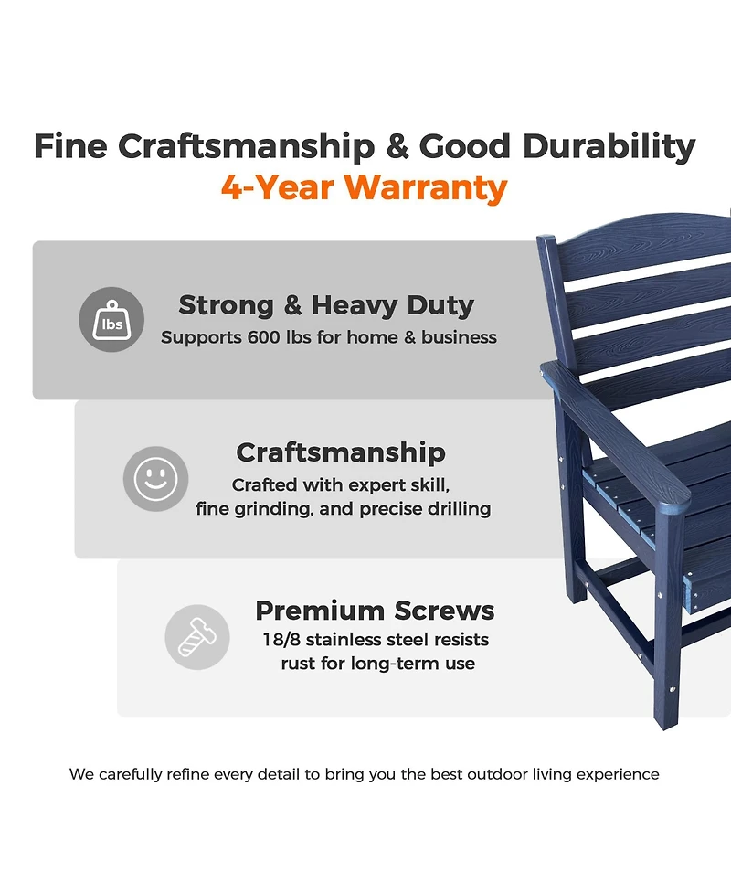 Hips All-Weather Outdoor Patio Dining Chair, Garden Backyard Armchair with Supportive Curved Backrest