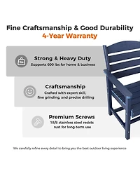 Hips All-Weather Outdoor Patio Dining Chair, Garden Backyard Armchair with Supportive Curved Backrest