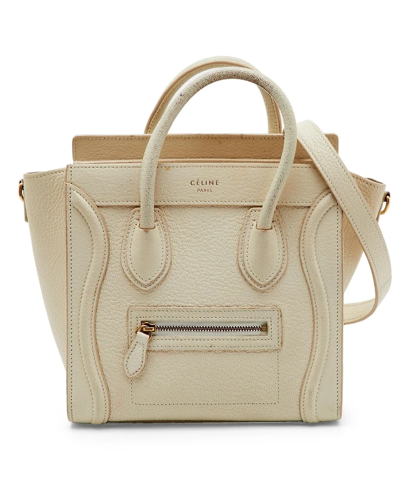 Pre-Owned Celine Women's Nano Luggage Tote in Grained Leather