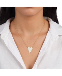 The Lovery Large Cz Pave Single Heart Necklace 14K Gold-Plated Sterling Silver