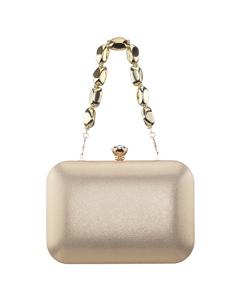Nina Kaela Metallic Beaded Mini Handle Clutch Handbag