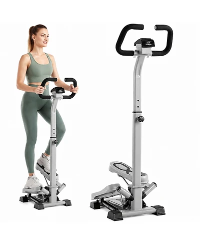 Fed Fitness Stepper with Handlebar, 330lb Capacity Twist Stair Stepper for Exercises for Leg Workout, Home Cardio Machine