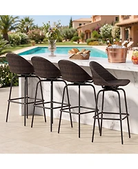 Gymax 30'' Patio Swivel Bar Stools w/400 Lbs Capacity Metal Frame Contoured Seat