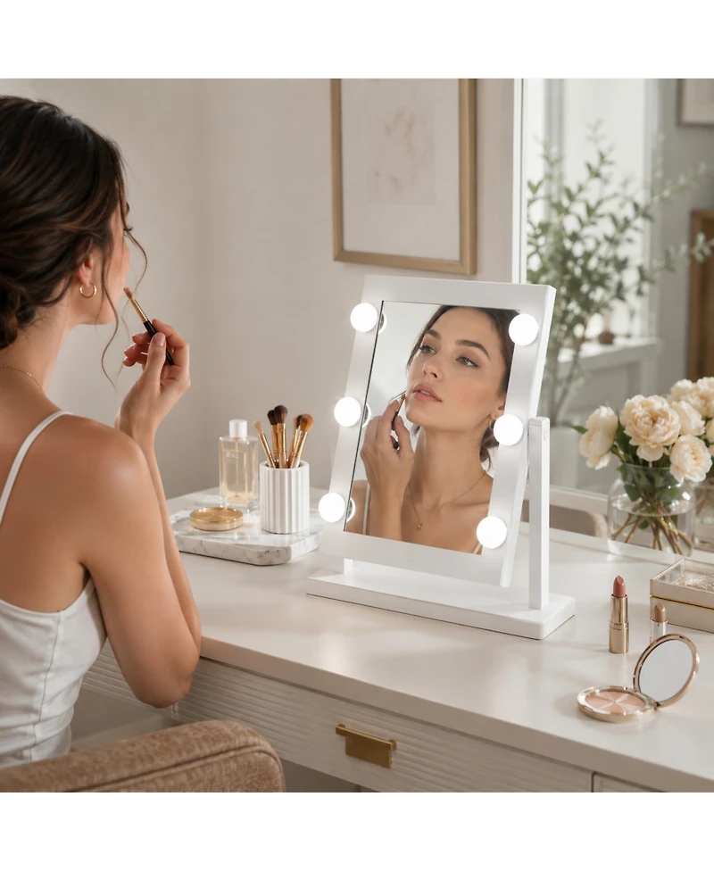 Pursonic 14" Led Hollywood Glam Mirror – Refined Brilliance Pro Lighted Makeup Mirror