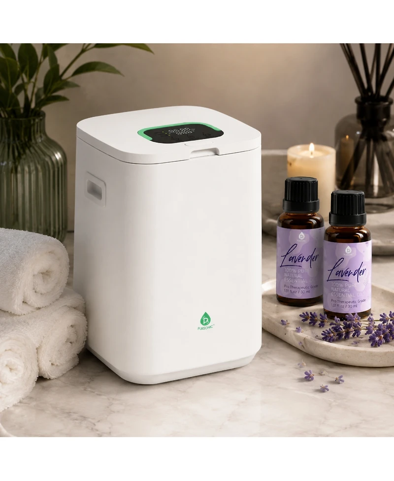 Pursonic Luxury Home Spa Bundle – Towel Warmer & Lavender Essential Oil