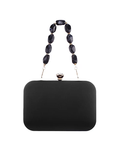 Nina Kaela Beaded Strap Minaudiere Small Clutch Handbag