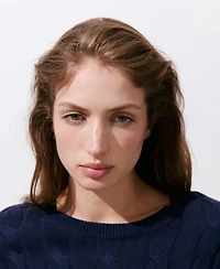 Mango Women's Cable-Knit Crewneck Sweater