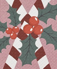Laura Ashley Candy Cane Non-Slip 2-Piece Kitchen Mat