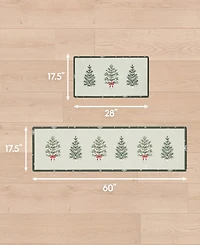 Laura Ashley Christmas Hollybrook Non-Slip 2-Piece Kitchen Mat
