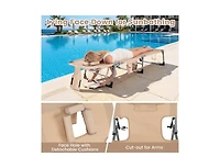 Boyel Living Tanning Chair with Face Arm Holes Folding Chair