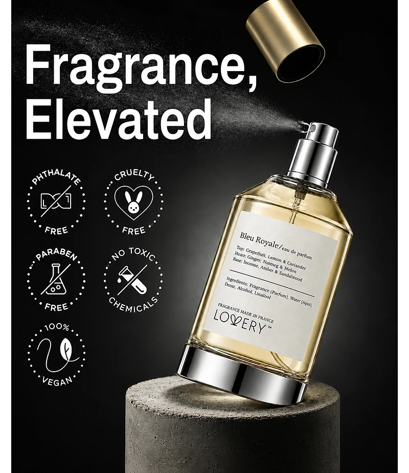 LoveryPlus Bleu Royale Perfume Set - 3.4fl oz Mens Fragrance Gift Set with 10ml Travel Size Mini Perfume
