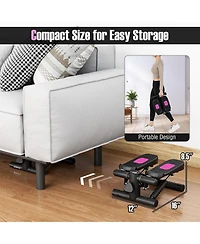 Glintex Mini Stepper with 2 Resistance Bands, Holds 220 lbs