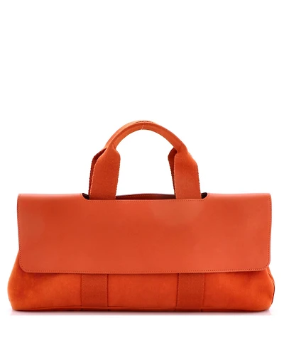 Pre-Owned Hermes Pm Valparaiso East West Bag Toile and Leather