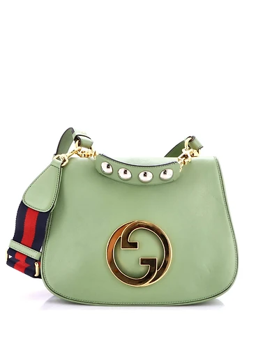 Pre-Owned Gucci Medium Web Blondie Shoulder Flap Bag Leather