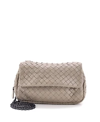 Pre-Owned Bottega Veneta Small Expandable Chain Crossbody Bag Intrecciato Nappa