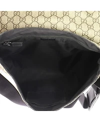 Pre-Owned Gucci Medium Web Flap Messenger Bag Gg Coated Canvas