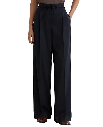 Reiss Women's Solene Wool-Blend Drawstring Wide-Leg Suit Trousers