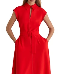 Reiss Women's Sloane Collared Belted Midi Dress