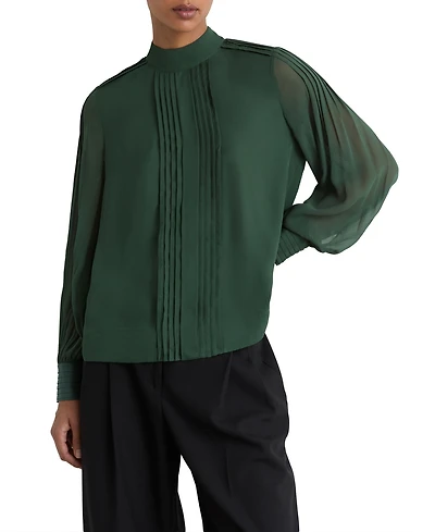 Reiss Women's Ottilie Pintuck-Detail Tie-Back Blouse