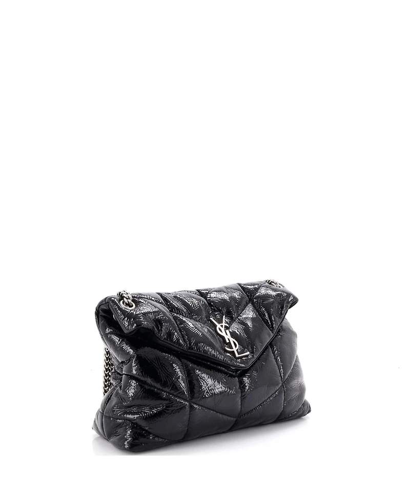 Pre-Owned Saint Laurent Medium Loulou Puffer Shoulder Bag Quilted Patent