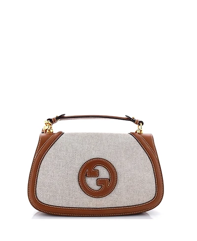 Pre-Owned Gucci Medium Blondie Nm Top Handle Bag Canvas with Leather