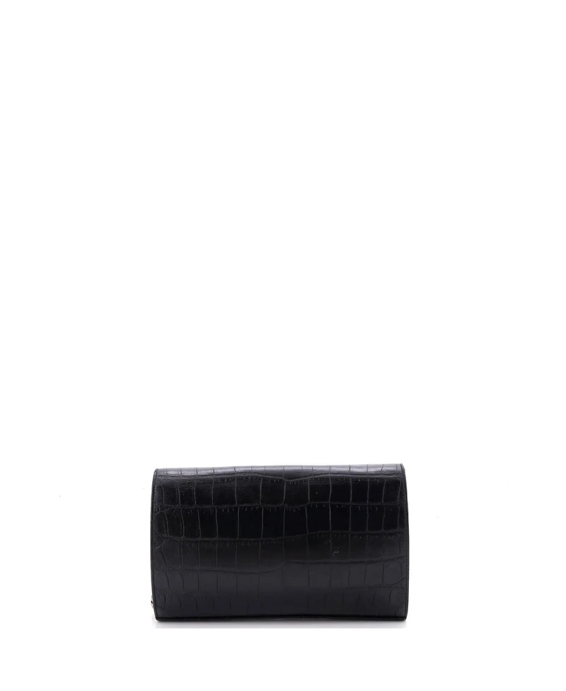 Pre-Owned Saint Laurent Large Classic Monogram Clutch Embossed Leather