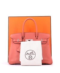 Pre-Owned Hermes Birkin 30 Handbag Pink Swift with Palladium Hardware