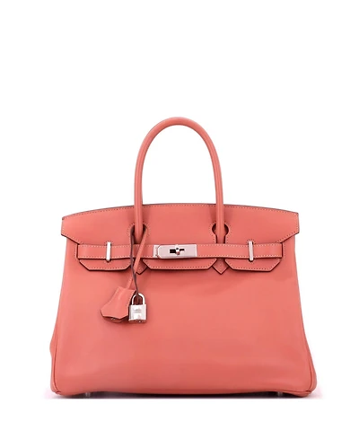 Pre-Owned Hermes Birkin 30 Handbag Pink Swift with Palladium Hardware