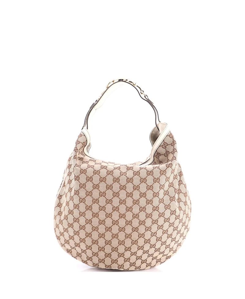 Pre-Owned Gucci Wave Hobo Gg Canvas
