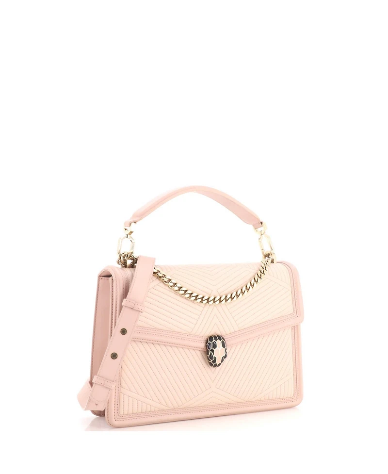 Pre-Owned Bvlgari Medium Serpenti Forever Shoulder Bag Quilted Leather