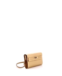 Pre-Owned HERMES Kelly To Go Wallet Metallic Chevre Chamkilight