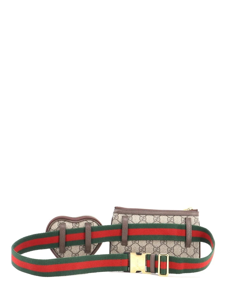 Pre-Owned Gucci Ophidia Heart Utility Double Belt Bag Gg Coated Canvas