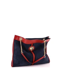 Pre-Owned Gucci Large Rajah Chain Tote Suede