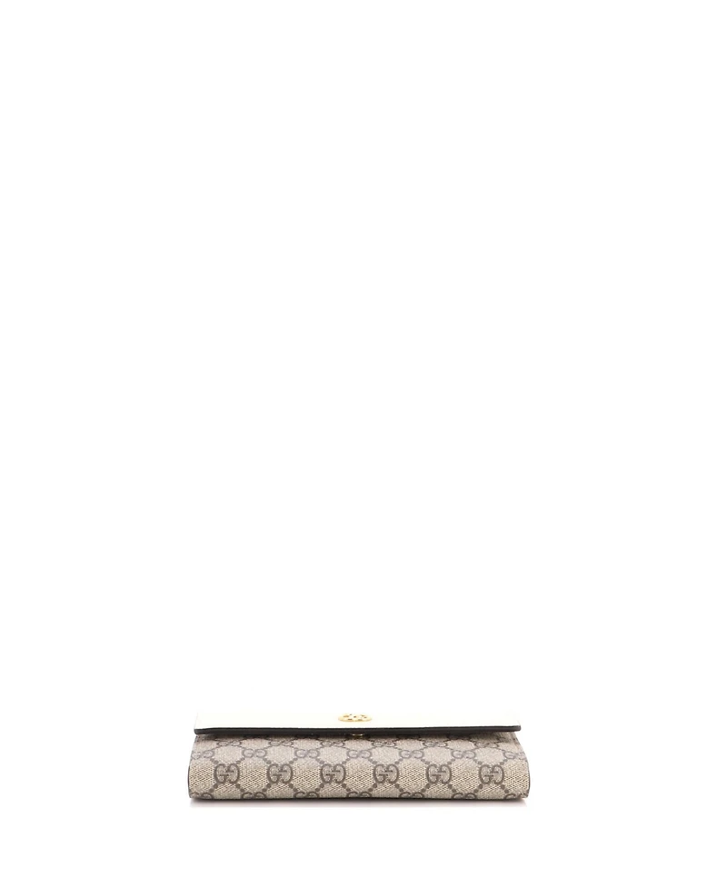 Pre-Owned Gucci Gg Marmont Continental Chain Wallet Gg Coated Canvas and Leather