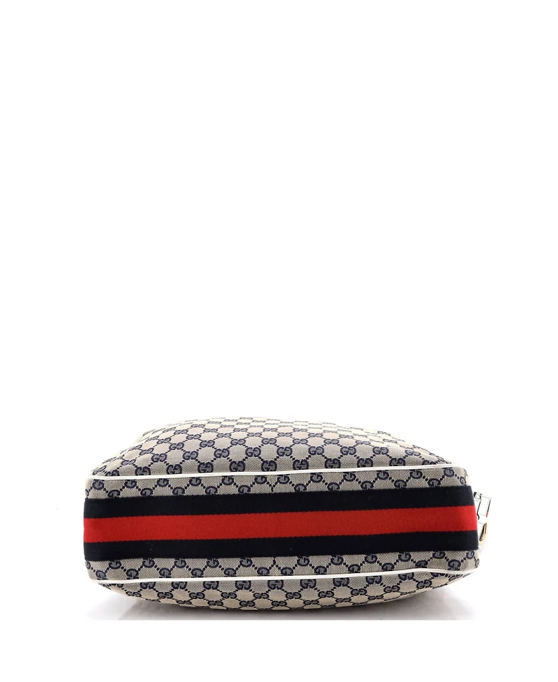 Pre-Owned Gucci Medium Heritage Web Hobo Gg Canvas