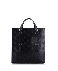 Pre-Owned Gucci Medium Tote Bag Gg Embossed Perforated Leather