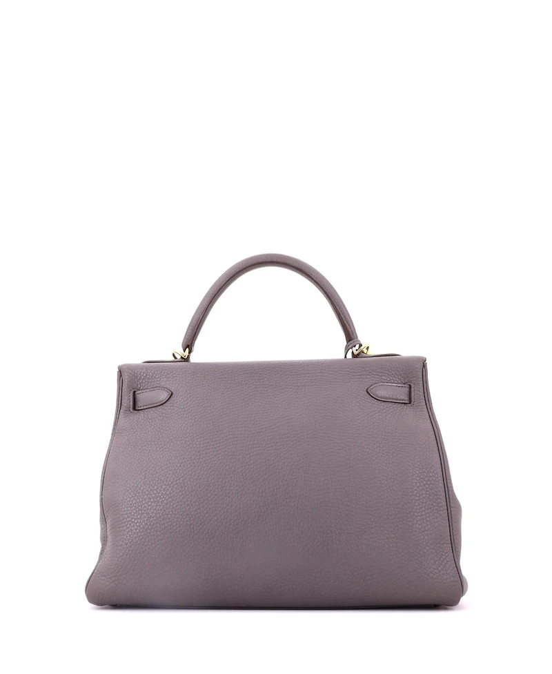 Pre-Owned Hermes Kelly 32 Handbag Grey Togo with Gold Hardware