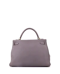 Pre-Owned Hermes Kelly 32 Handbag Grey Togo with Gold Hardware