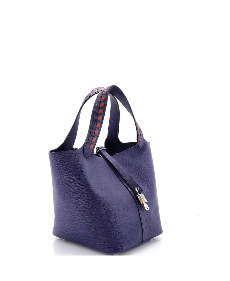 Pre-Owned Hermes Mm Picotin Lock Bag Tressage Epsom