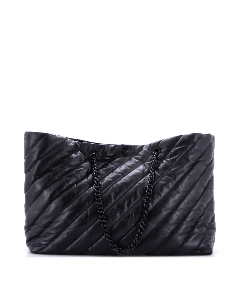 Pre-Owned Balenciaga Large Crush Carry All Chain Tote Quilted Leather
