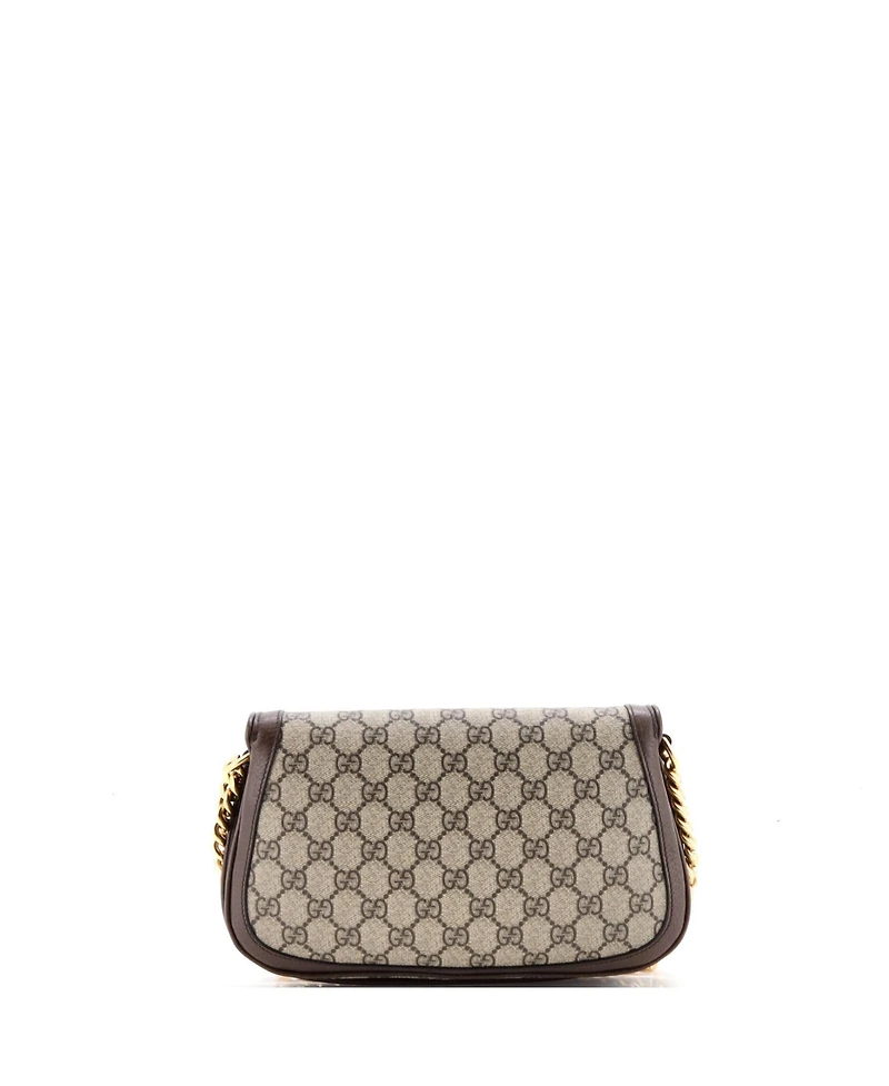 Pre-Owned Gucci Small Blondie Nm Chain Flap Bag Gg Coated Canvas