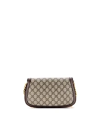 Pre-Owned Gucci Small Blondie Nm Chain Flap Bag Gg Coated Canvas