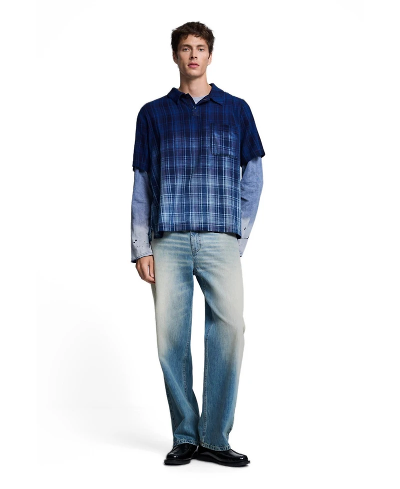 Desigual Men's Checkered Polo T-shirt