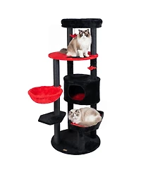 Gymax Gothic Cat Tree for Indoor Cats 60 Inch Cat Tower With Plush Perch Condo Hammock