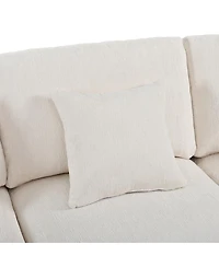 Streamdale Furniture 5-Seater Curved Modular Chenille Sectional Sofa with 4 Pillows