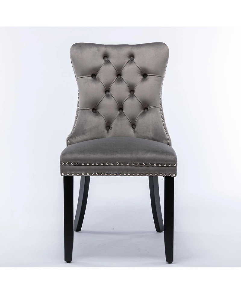 Streamdale Furniture Tufted Velvet Dining Chair with Nailhead Trim