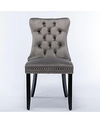 Streamdale Furniture Tufted Velvet Dining Chair with Nailhead Trim