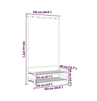 vidaXL Clothes Rack with Shelves 40.6"x15.7"x72" Bamboo